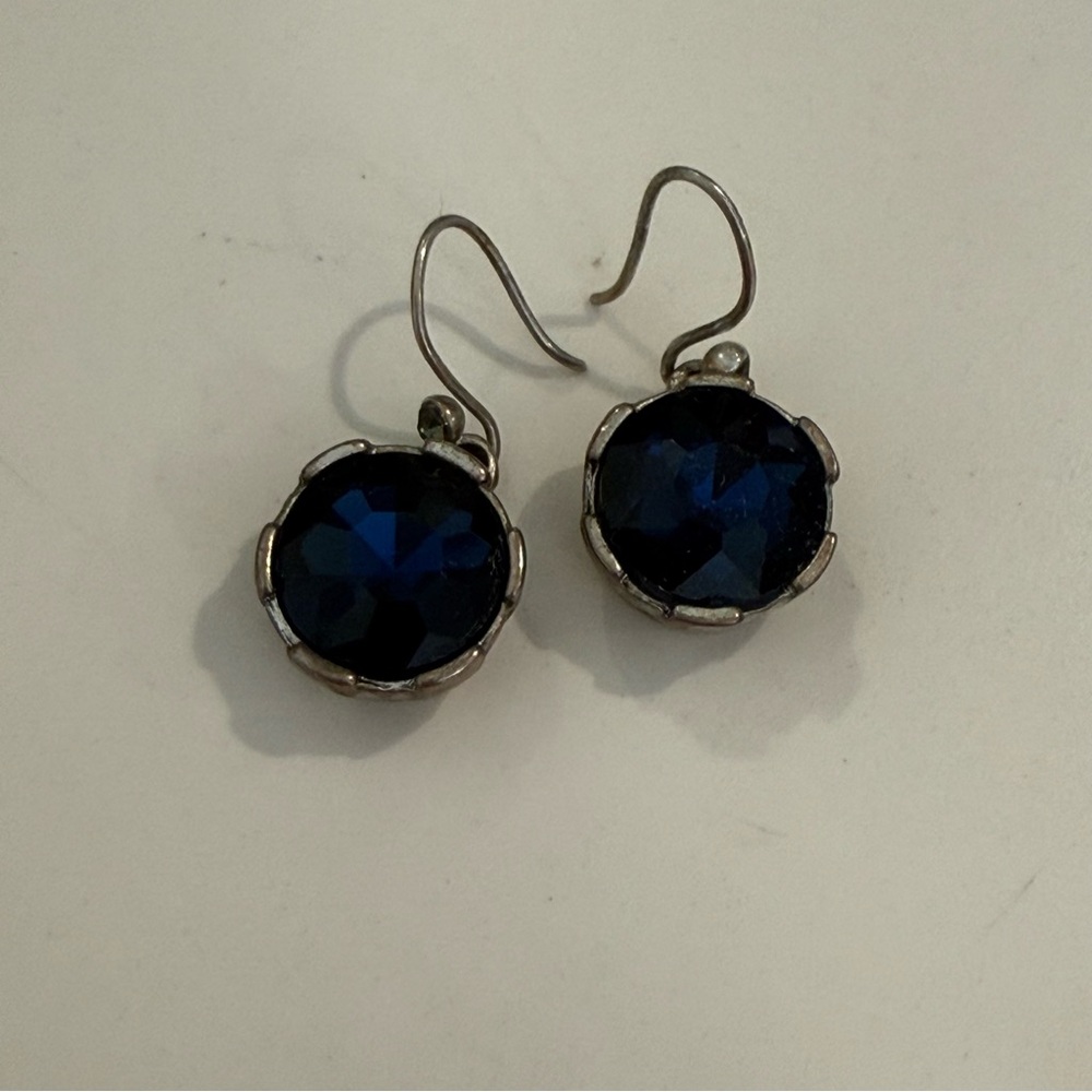 Elegant Blue Crystal Drop Earrings